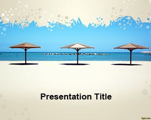 Template chuva de praia PowerPoint