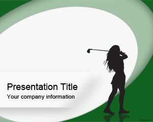 Шаблон Женщина Golf PowerPoint