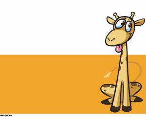 Template Giraffe Cartoon Powerpoint
