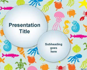 Colorful Template Sea Spesies PowerPoint