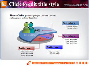 3D pie chart PPT template download