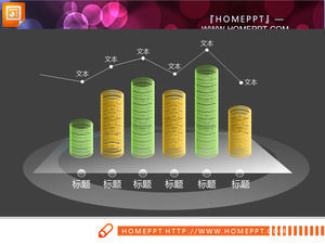 3d solid transparent ring composed of PPT histogram chart download