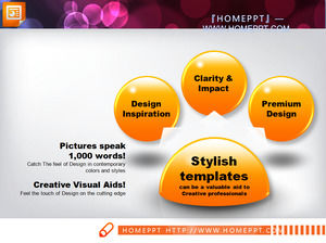 3d-style diffuse relationship slide chart template