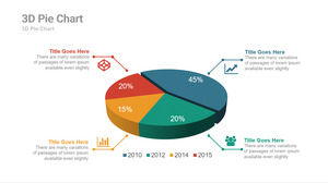 3D three-dimensional pie chart PPT material