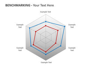 6 indikator grafik radar bahan template PPT