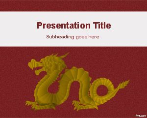 Gold Dragon PowerPoint Template