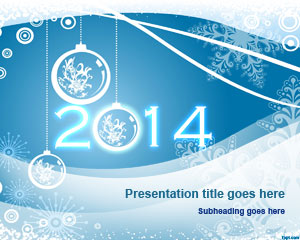 ปีใหม่ 2014 แม่แบบ PowerPoint มีความสุข