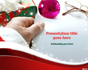 Шаблон Санта-Клаус Список подарков PowerPoint