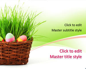 Selamat 2015 Easter PowerPoint Template dengan Red Egg Gambar