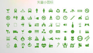 72 hijau datar sehari-hari materi umum PPT ikon
