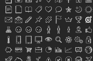80 hand-painted styles of commonly used PPT icon material