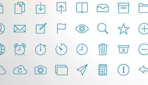 90 icono de icono de PPT de estilo de línea delgada azul