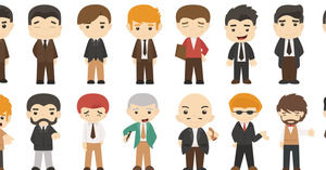96 PPT hand drawn characters vector