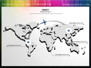 Um design tridimensional 3d bonita do mapa do mundo material de PPT de download