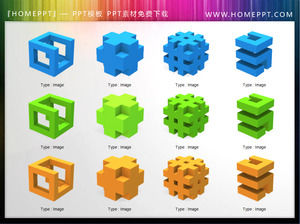 กลุ่มของ 3D สามมิติสไลด์วัสดุไอคอนดาวน์โหลด