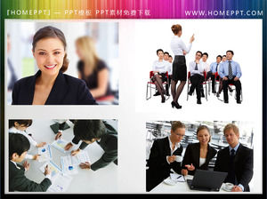A group of business people working team Slideshow illustration material download
