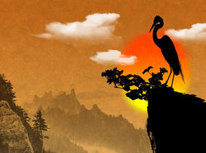 一组彩色中国风的幻灯片背景图片下载