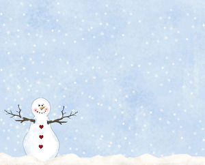 A group of snowflakes Pine Snowman Christmas PPT background picture
