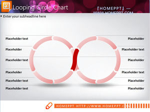 Un conjunto de simple y elegante estructura de circulación de material gráfico de PPT