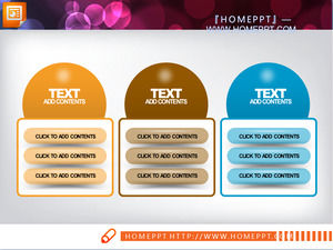 Satu set tekstur dengan hubungan paralel antara PowerPoint grafik template