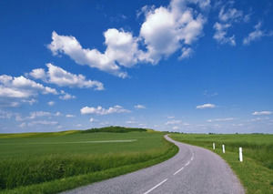 An empty Road without any Cars powerpoint template