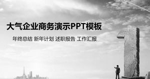 Plantilla PPT de presentación de negocios en blanco y negro atmosférico