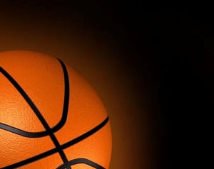 Basket Ball su sfondo nero modello di PowerPoint