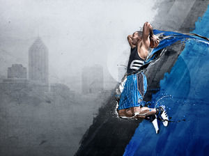 Basketball sports basketball dunk PPT background picture