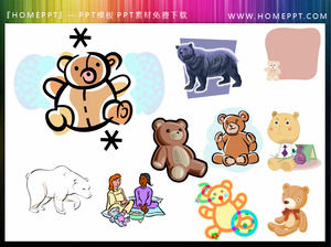 Bear cartoon PowerPoint cut picture material free download