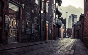Beautiful European and American street street scene PPT background picture