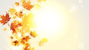 Schönes goldenes Hintergrundbild des Herbstahornblattes PPT
