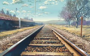 Beautiful Railroad Railway PPT Background Picture