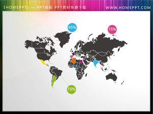 Splendidamente modificabile mappa del mondo grigio