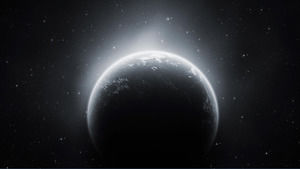 흑백 아름다운 행성 PPT 배경 그림