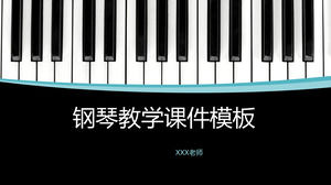Black and white piano button background music teaching PPT courseware template