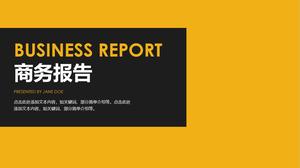 PPT-Vorlage für schwarze und gelbe Farbanpassung des Geschäftsberichts