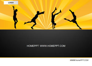 Black background sports PPT template download