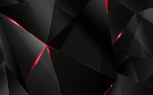 Black cool technology sense polygon PPT background picture