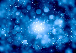 ブルーの背景に輝く雪の結晶美的PPTの背景画像