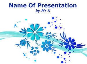Biru Blooming Flowers powerpoint template yang