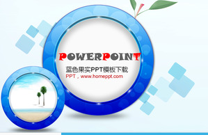 藍色卡通水果的PowerPoint模板下載