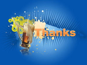 Blue Glass Background Thank you PPT background template