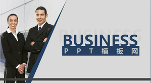 Blu sfondo grigio Business modello di persone PowerPoint
