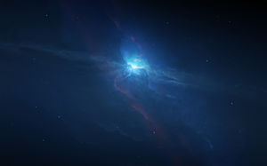 藍色星雲的PowerPoint的背景圖片