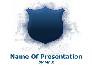 Biru Shiny Perisai powerpoint template yang