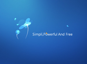 Blue simple simple and elegant art design PPT template free download;