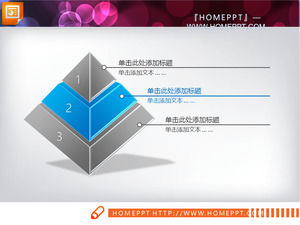 Albastru Stereo Crystal Style Piramida PPT Chart Descarca