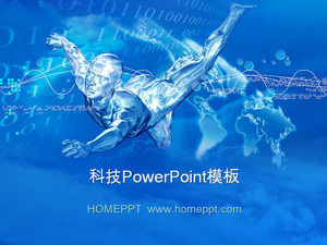Fundo azul técnico modelo de PowerPoint de download