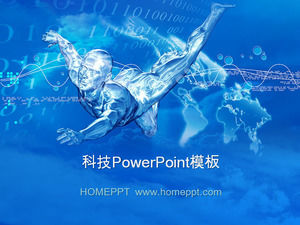 藍色背景技師的PowerPoint模板下載