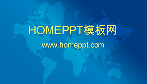 Biru dunia peta latar belakang bisnis PPT Template Download